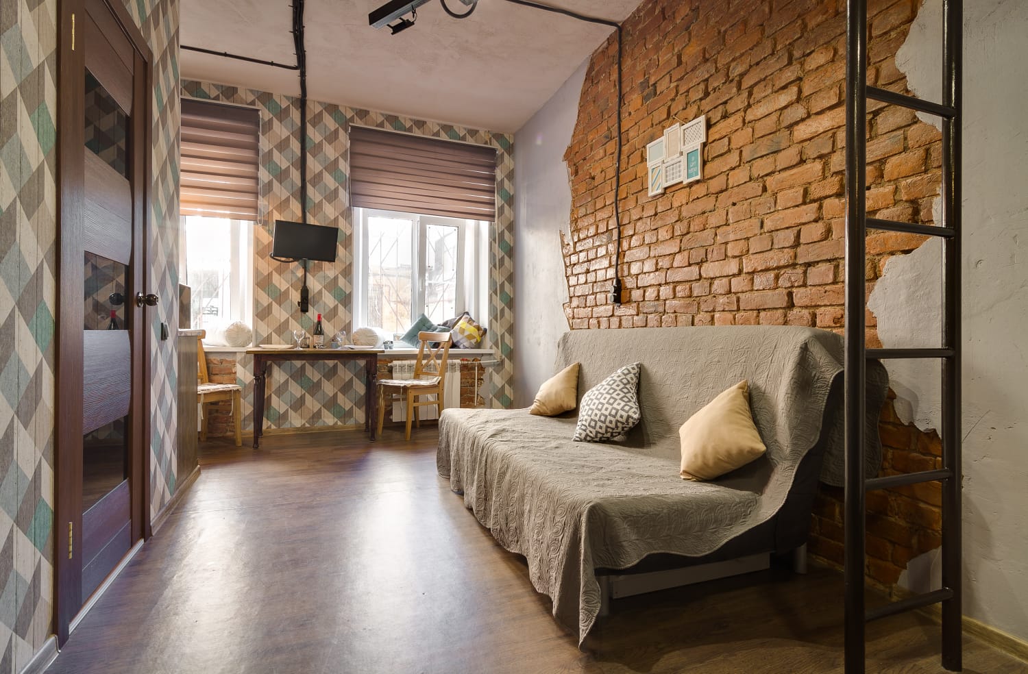 Студия в стиле Лофт двухуровневая