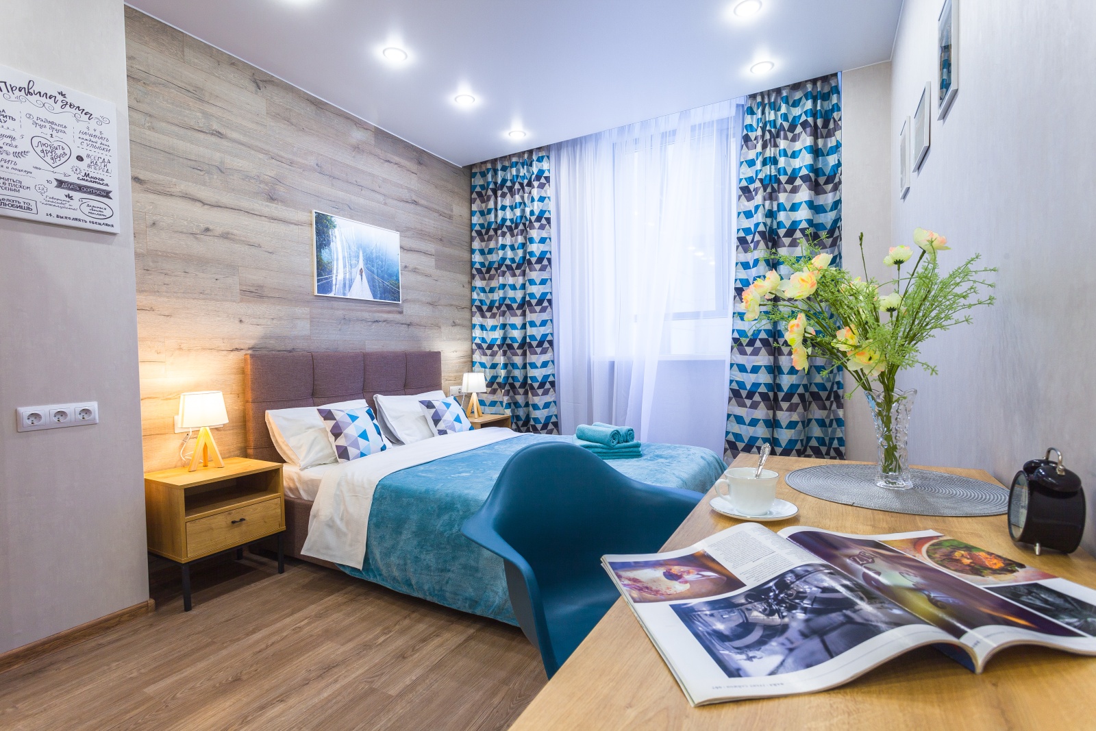 Дизайнерские апартаменты в элитном ЖК "Граф Орлов" (бирюза)