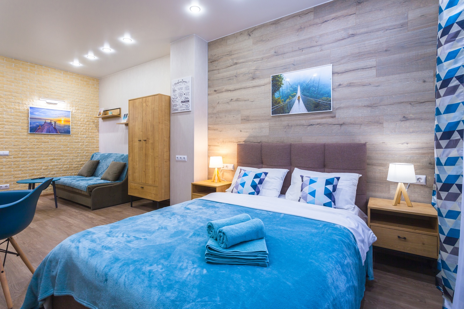 Дизайнерские апартаменты в элитном ЖК "Граф Орлов" (бирюза)